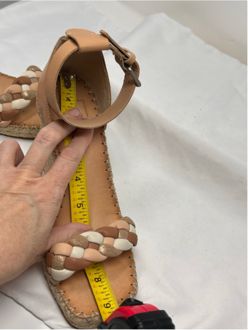 Dolce Vita Braided Espadrille Wedge Sandals Tan Leather Ankle Strap 8 - Picture 9 of 10